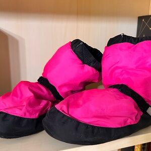 Pink and Black Bloch Warmup Booties